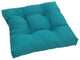 19" Squared Spun Polyester Tufted Dining Chair Cushion, Aqua Blue