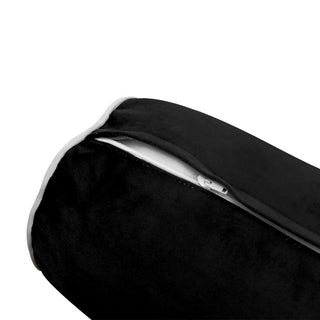 STYLE V2 Full Velvet ContrastPipe Indoor Daybed Bolster Pillow |COVER ONLY|AD374