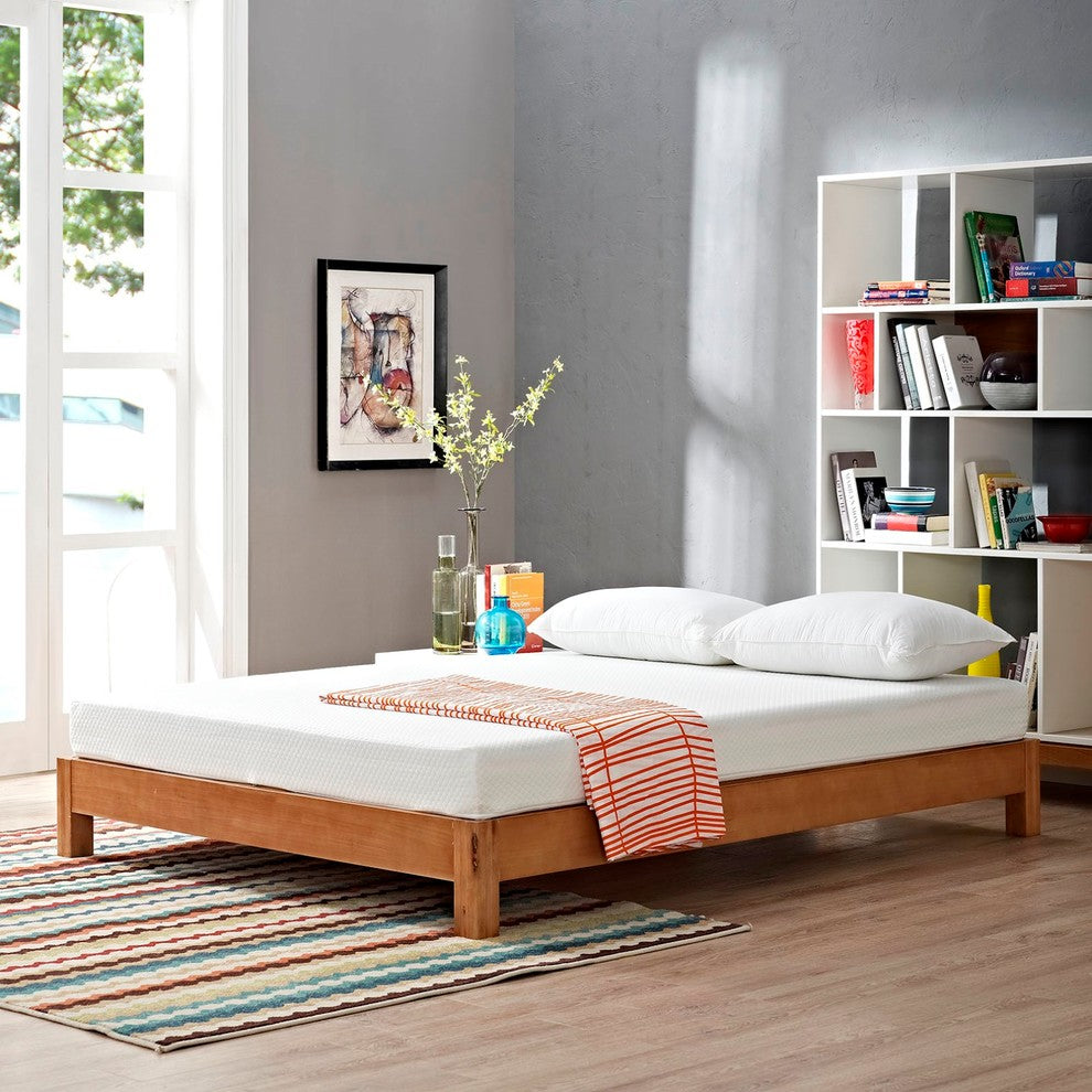 Modern Contemporary Urban Design Bedroom 6" Full Size Mattress, White, Fabric