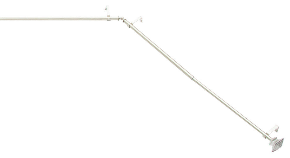 KenneyÂ® Mission 3/4" Decorative Bay Window Curtain Rod, Brushed Nickel