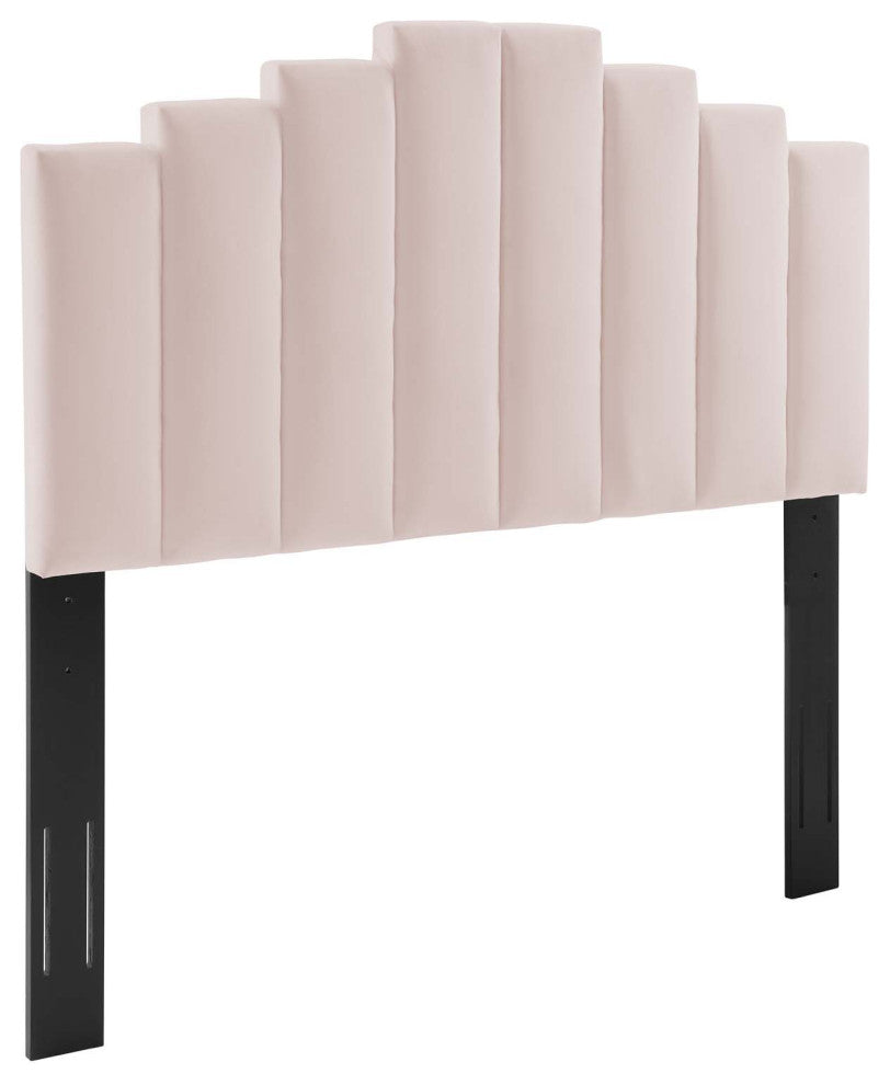 Elise King Performance Velvet Platform Bed Pink
