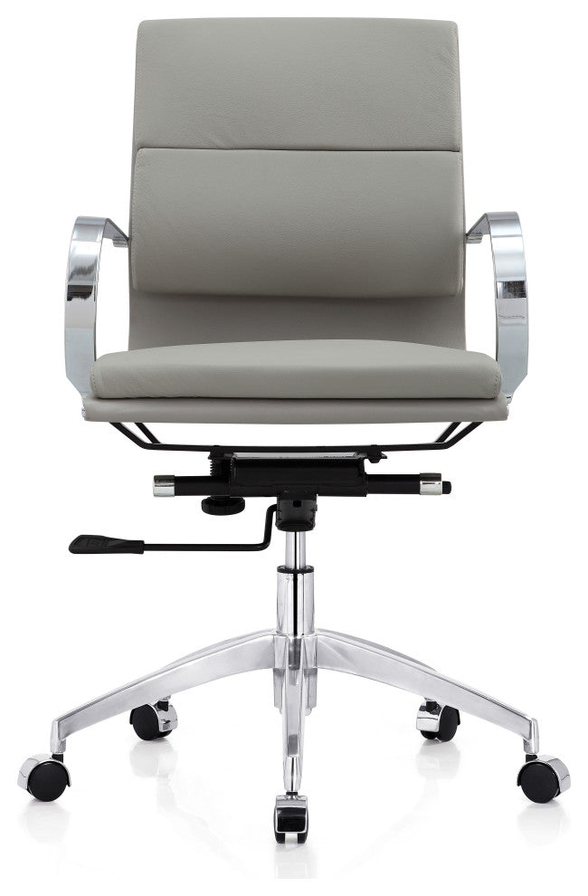 LuvModern Alera Swivel/Tilt Office Chair Soft Leather, Gray