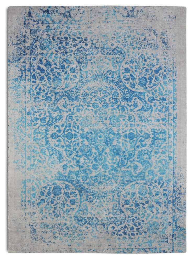 Blue Palace Distressed Boho Area Rug, 7'6"x9'6"