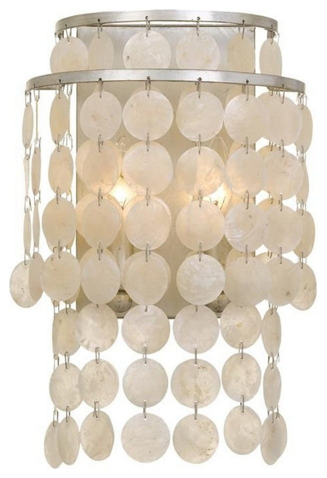 CRYSTORAMA BRI-3002-SA Brielle 2 Light Antique Silver Sconce