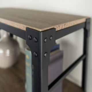 Angle Iron 64" Industrial 4 Shelf Wood Bookcase - Driftwood