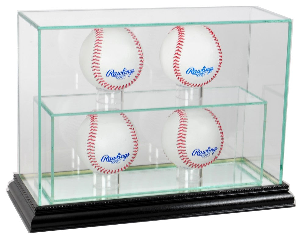 4 Upright Baseball Display Case, Black