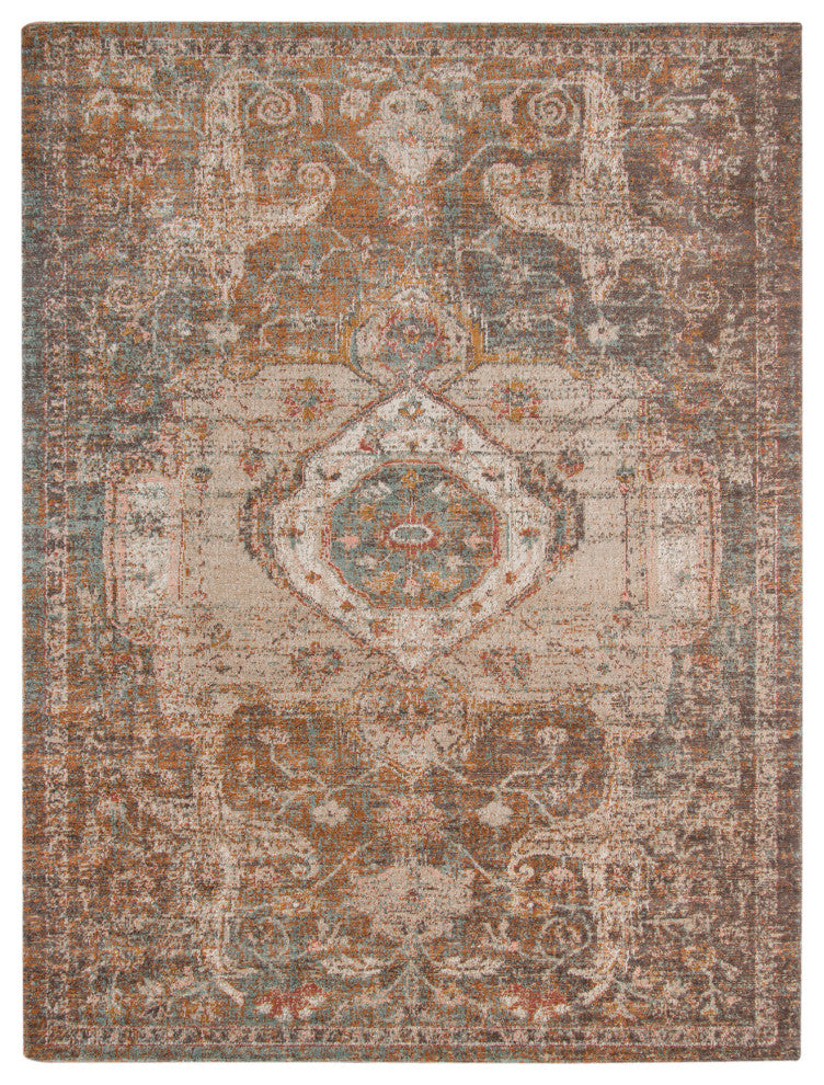 Eternal Lisbon Area Rug, Brown, 5'7" x 7'6", Medallion