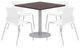 Olio Designs Square 36in Lola Dining Set - Espresso Table - White Chairs