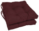 16" Solid Twill Square Tufted Chair Cushions, Set of 2, Burgundy