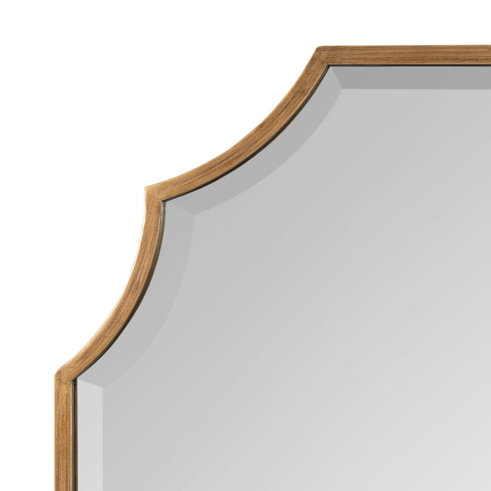 Deavere Scalloped Wall Mirror, Gold, 22"x32"