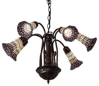 24 Wide Tiffany Pond Lily 7 Light Chandelier