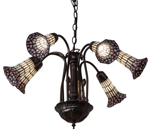 24 Wide Tiffany Pond Lily 7 Light Chandelier
