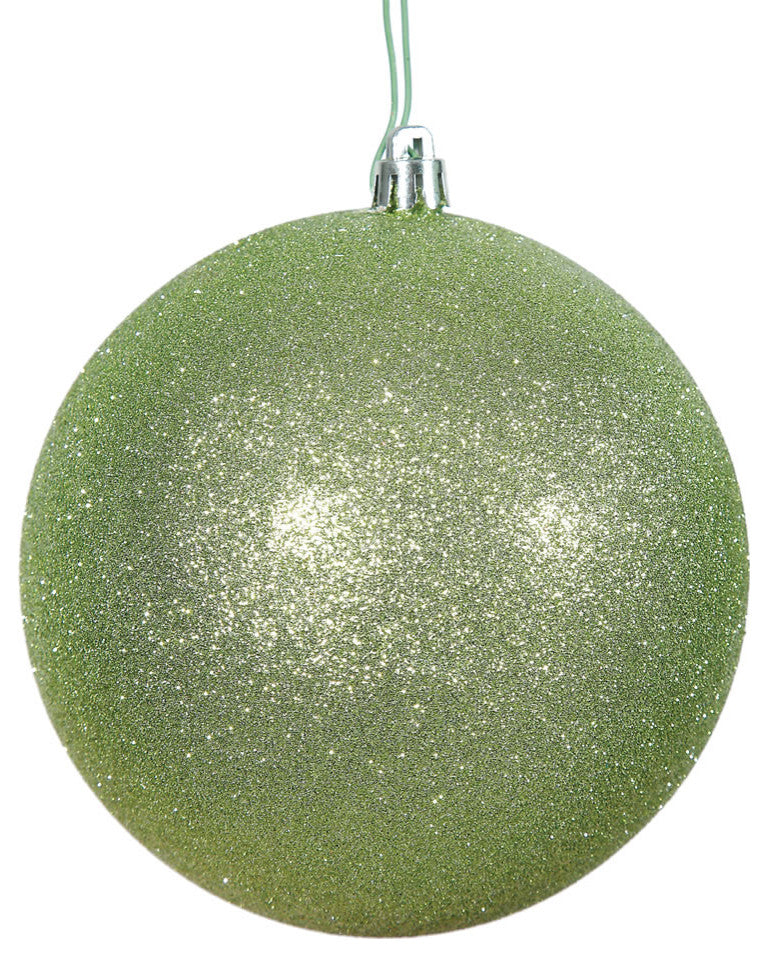 Vickerman N591254Dg 4.75" Celadon Glitter Ball Ornament, 4 Per Bag