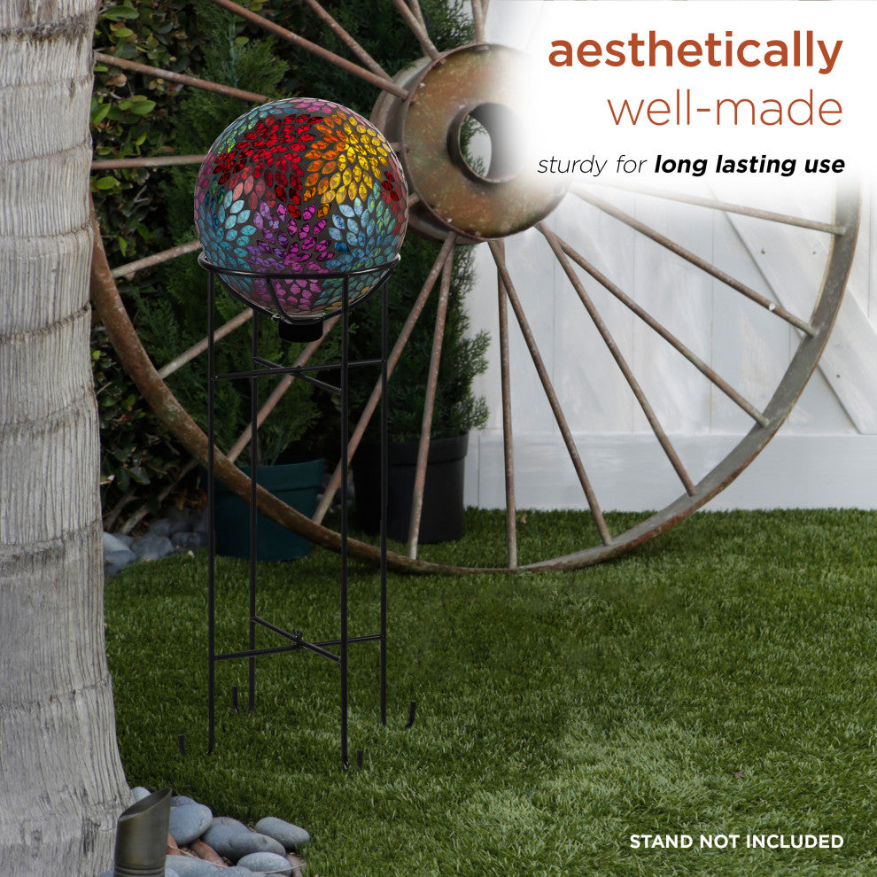 10" Colorful Mosaic Leaves Gazing Globe