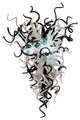 Contemporary White Black Blown Glass Chandelier Lighting