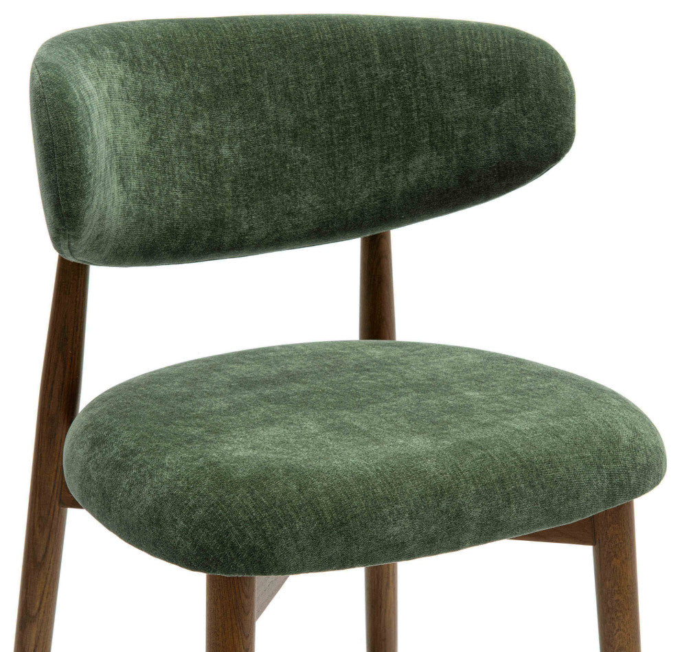 Zinea Performance Textured Velvet Dining Chair, Forest Green