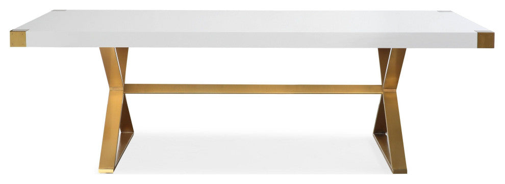 TOV Furniture Adeline White Lacquer Dining Table