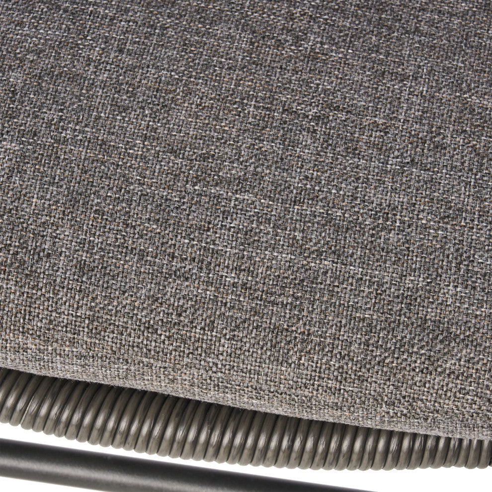 Aleah Indoor Woven Faux Rattan Chairs With Cushions, Set of 2, Gray, Dark Gray