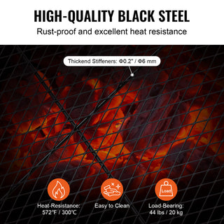 VEVOR 44" Rectangle Cooking Grate Fire Pit Grill Grate X-Marks Heavy-Duty Steel