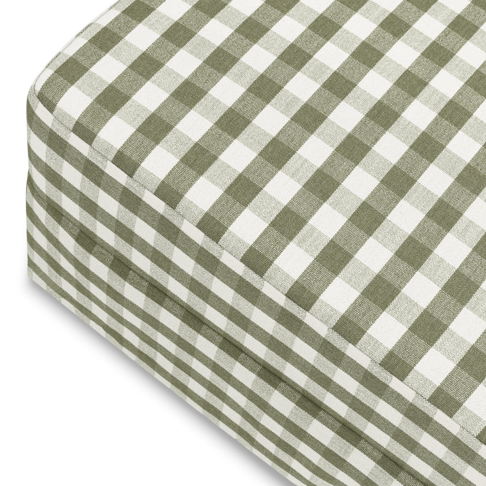 Crawford Gliding Ottoman, Moss Green Gingham