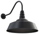 20" Steel Shade, 23" Gooseneck Barn Light, Matte Black Inlay, Standard - No Bulb