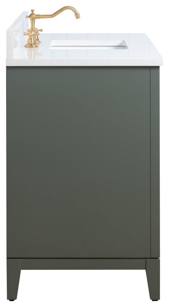 Vanity Art Bathroom Vanity With Sink, Vintage Green, 48" Single