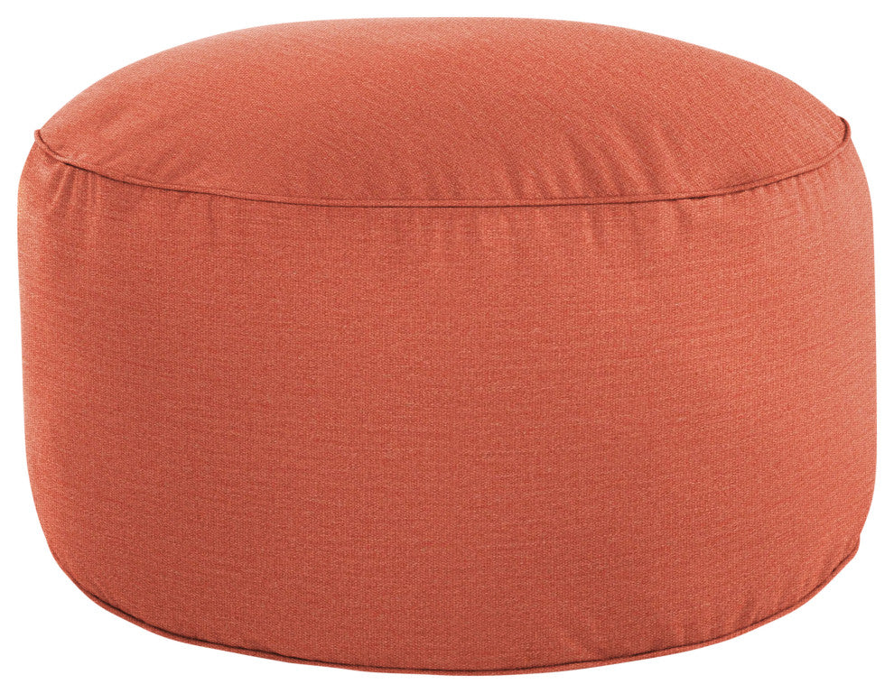 Mozaic Home Canvas Persimmon Indoor/Outdoor Round Bean Pouf 30x30x15"