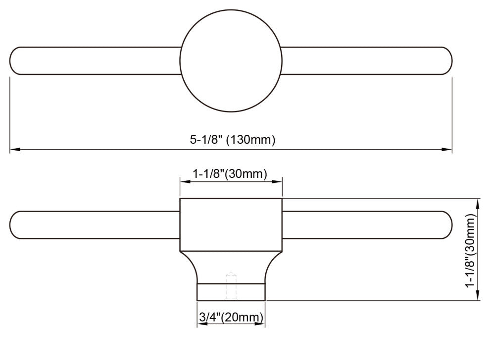 Dowell Series 3014 Handles, 130mm/5.1" CTC, Golden, 10-Pack