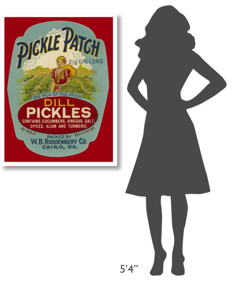 "Pickle Patch Dill Pickles" Digital Paper Print by Retrolabel, 29"x38"