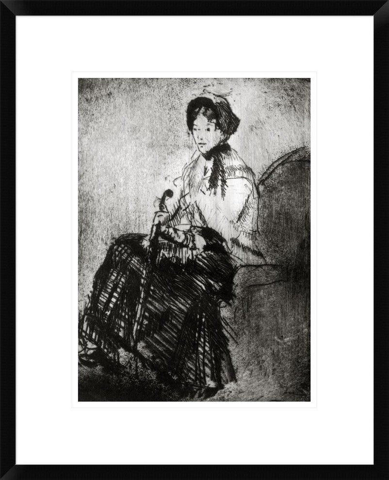 "The Umbrella 1879" Framed Digital Print by Mary Cassatt, 19x24"
