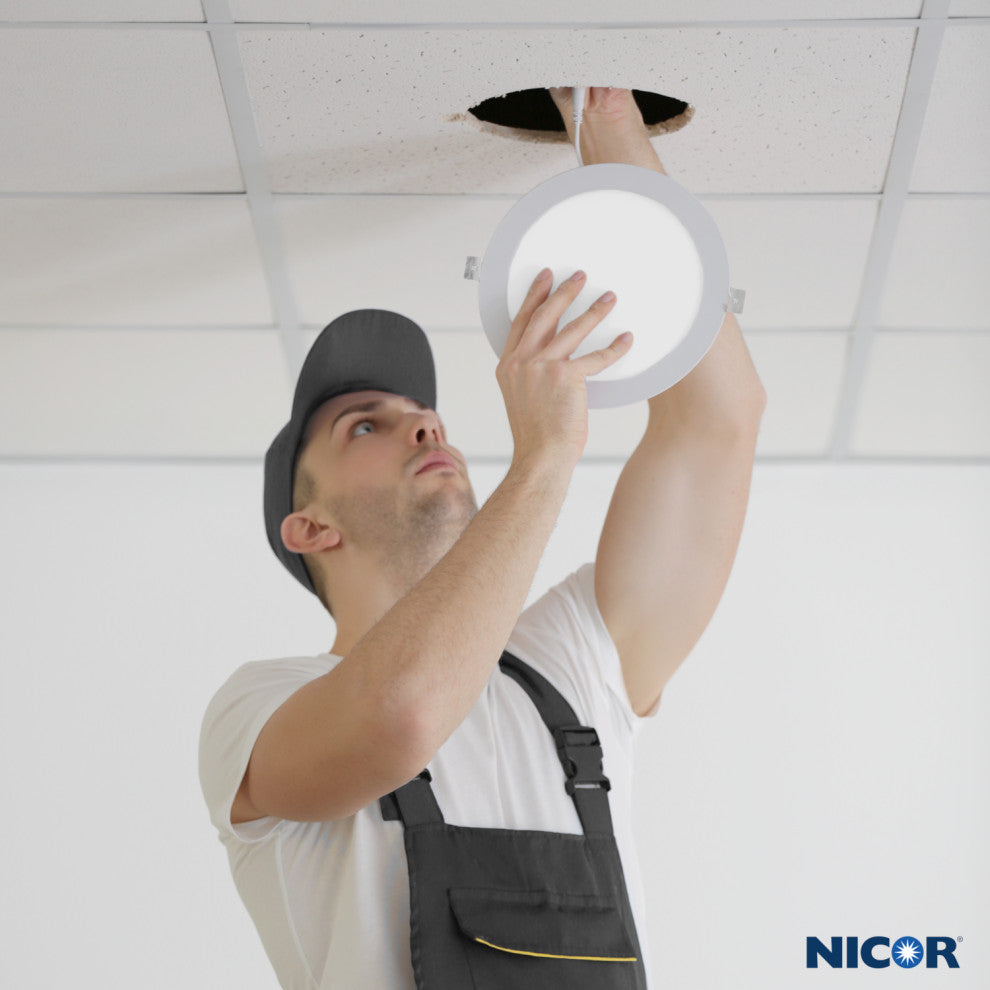 REL Series 8" Round White Canless LED Downlight, 2700K