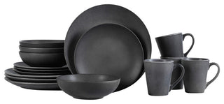 Stone Lain Grao Stoneware Dinnerware Set, Gray, 16-Piece