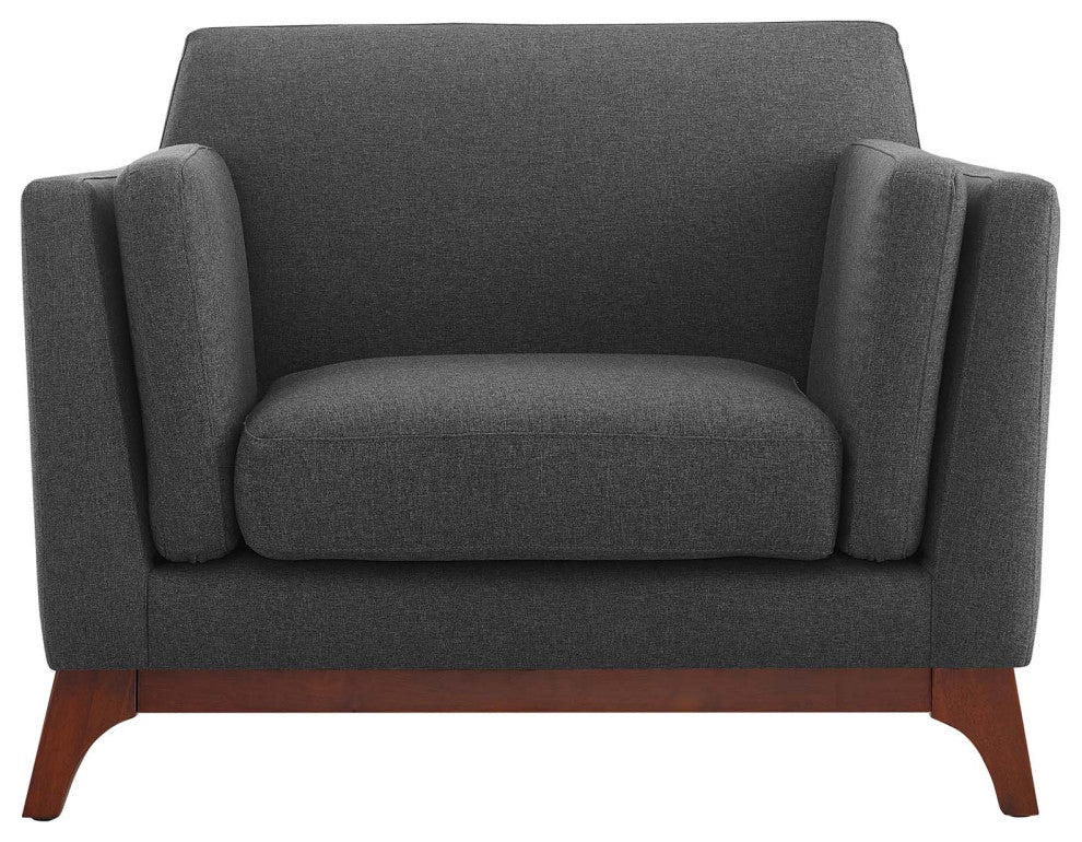 Chance Upholstered Fabric Armchair, Gray