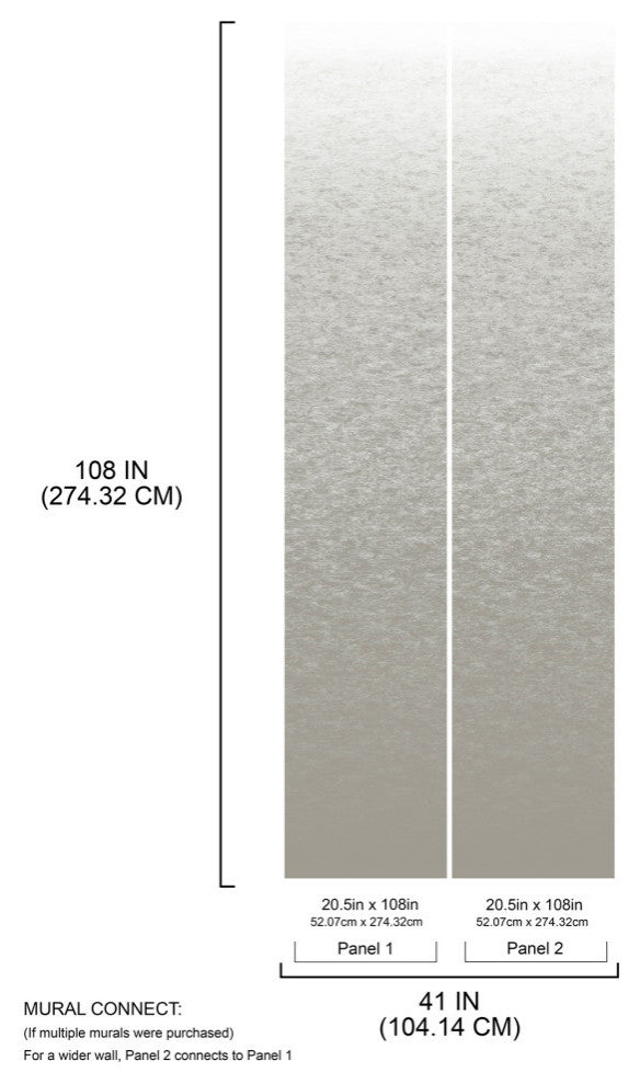 White Aura Ombre Peel & Stick Wallpaper Mural