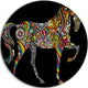 Horse And Rainbow, Animal Digital Art Disc Metal Artwork, 11"
