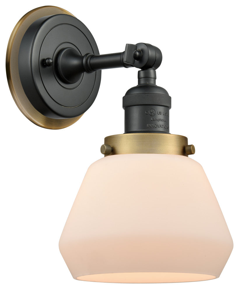 INNOVATIONS LIGHTING 203BK-BPBB-HRBB-G171 Fulton 1 Light Mixed Metals Sconce