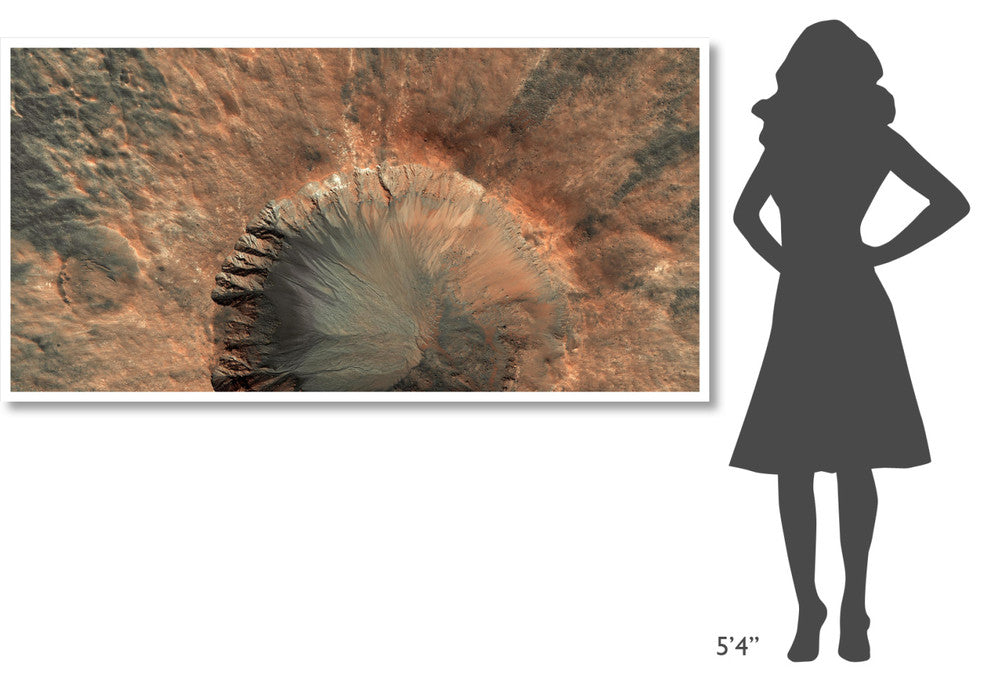 "Mars HiRISE  -  Crater near Sirenum Fossae" Paper Print by NASA, 74"x38"