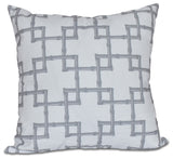 Bamboo 2, Geometric Print Pillow, Gray, 16"x16"