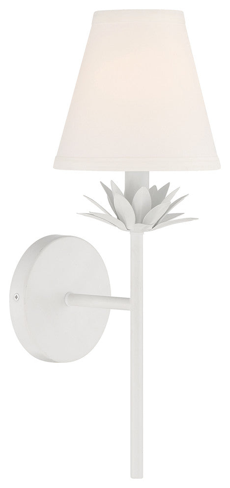 1-Light Wall Sconce in White