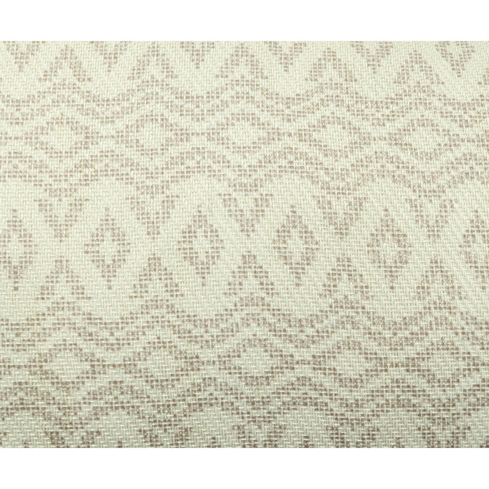 Off-White Machine Woven with Tassels Heathway Throw Pillow, 16" x 26"