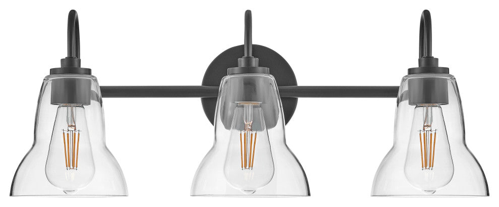 Lark Vera 24" Three-Light Bath Vanity Fixture, Black