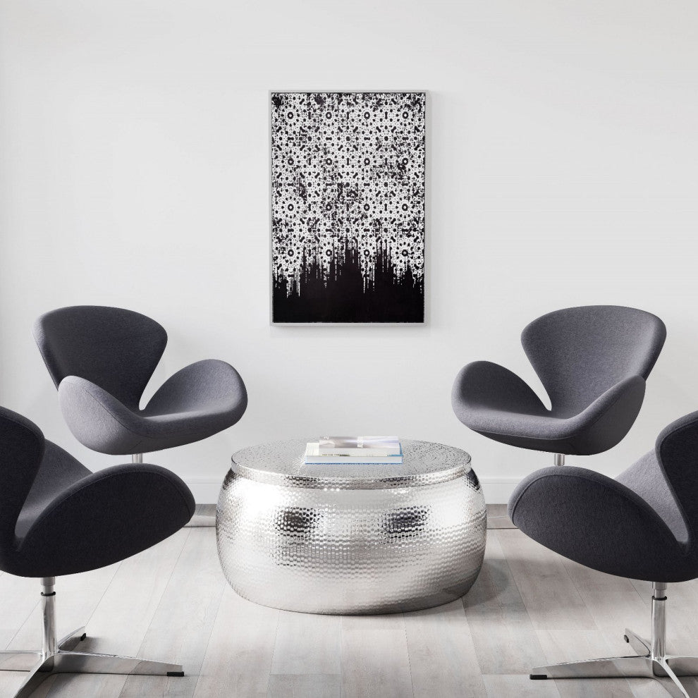 Wall Art, Canvas, Silver, Black, Living Lounge Cafe Hotel Lobby Hospitality