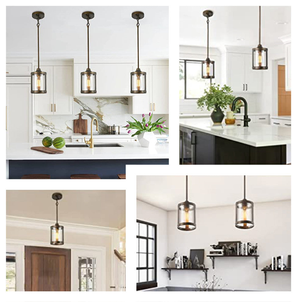 Brass farmhouse pendant Adjustable Hanging Light Modern Kitchen Island Light