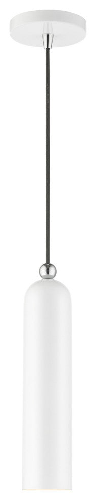 Shiny White Mid Century Modern, Minimal, Urban, Scandinavian Pendant