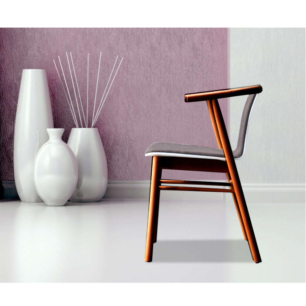 Fine Mod Imports Wishflat Dining Side Chair, Walnut