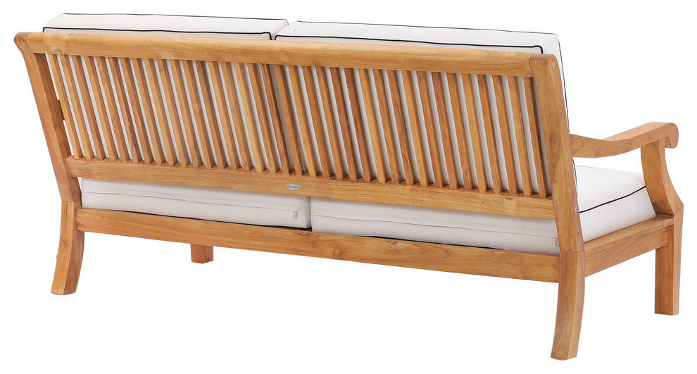Teak Wood Deep Seating Patio Love Seat with Cushions