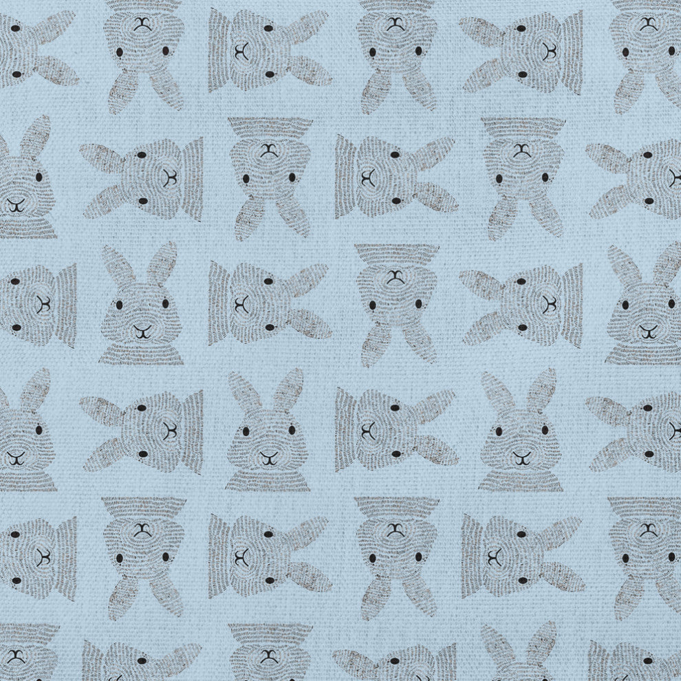 Criss Cross Bunnies Easter Decorative Throw Pillow, After Rain Blue, 20x20"