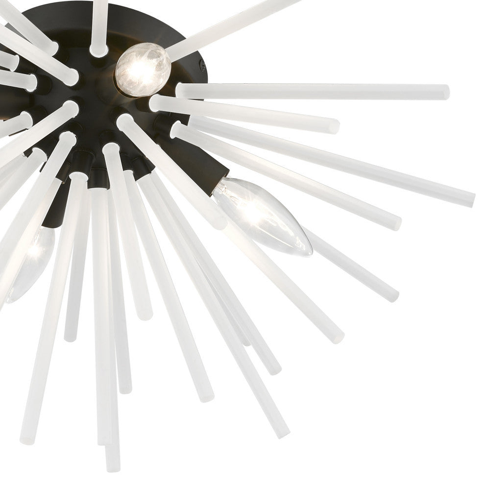 Uptown 4 Light Black Flush Mount