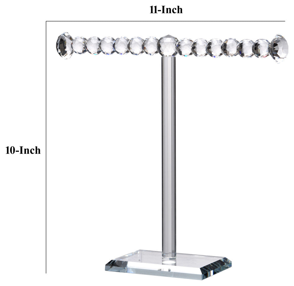 Benzara BM284956 11" Necklace and Jewelry Stand, SImple Design, Crystal Clear