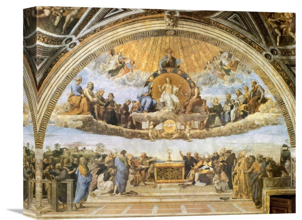 "Dispute At The Eucharist" Stretched Canvas Giclee by Raphael, 16"x13"